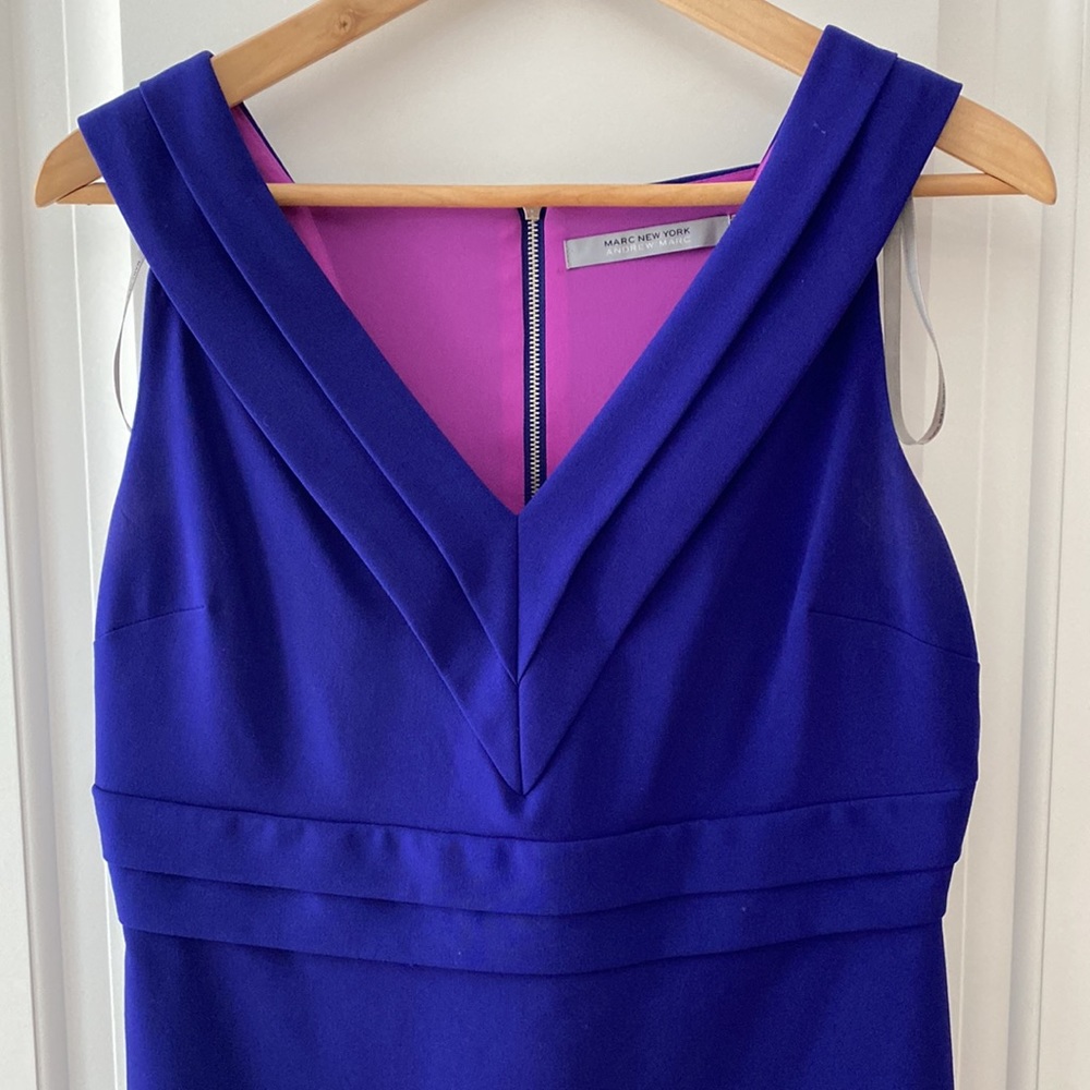 Bold Colour Block Dress in Plum